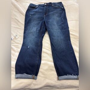 EUC Lauren Conrad Skinny Ankle Blue Jeans- Women’s Plus Size 16W- Cuffed Ankle